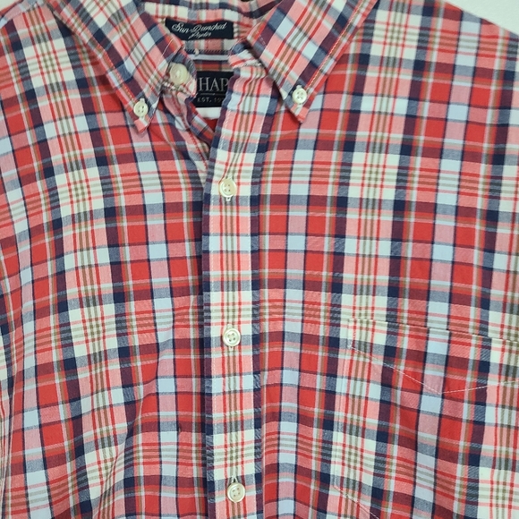 Chap's Men's Classic Short Sleeve Button Down Shirt, Size: XXL Color: Red - Picture 5 of 12